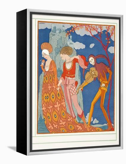 L'amour, Le Desir, at La Mort, from Personages De Comedie, Pub. 1922 (Pochoir Print)-Georges Barbier-Framed Premier Image Canvas