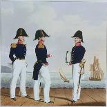 Costume of the Royal Navy & Marines. Pursers & Captain's Clerk, 19Th Century (Coloured Lithograph)-L and Eschauzier St Mansion-Mounted Giclee Print