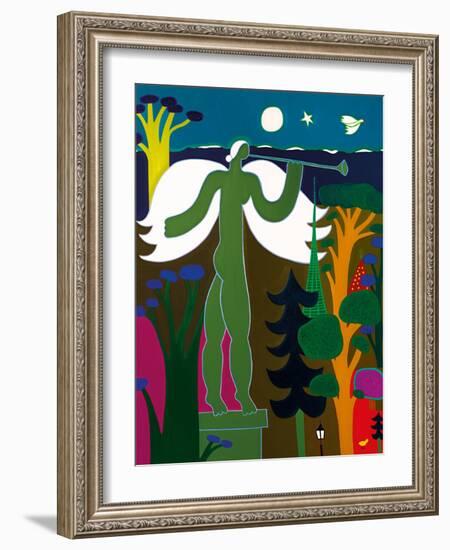 L'ange joue de la trompette sur le toit du Musee d'Art et d'Histoire, 2015-Cristina Rodriguez-Framed Giclee Print