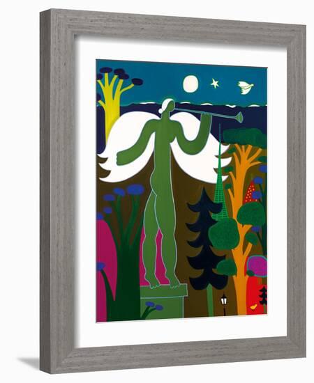 L'ange joue de la trompette sur le toit du Musee d'Art et d'Histoire, 2015-Cristina Rodriguez-Framed Giclee Print