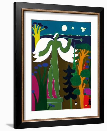 L'ange joue de la trompette sur le toit du Musee d'Art et d'Histoire, 2015-Cristina Rodriguez-Framed Giclee Print