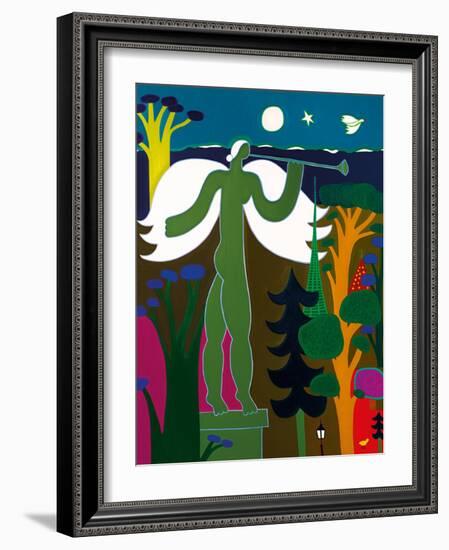 L'ange joue de la trompette sur le toit du Musee d'Art et d'Histoire, 2015-Cristina Rodriguez-Framed Giclee Print