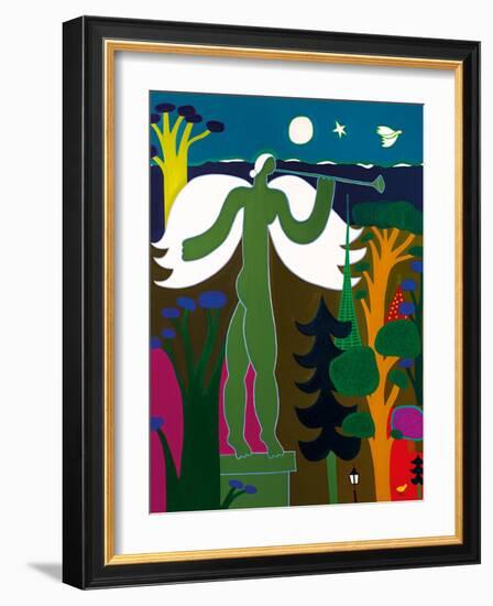 L'ange joue de la trompette sur le toit du Musee d'Art et d'Histoire, 2015-Cristina Rodriguez-Framed Giclee Print