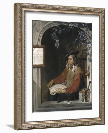 L'Apothicaire, dit aussi le Chimiste-Gabriel Metsu-Framed Giclee Print