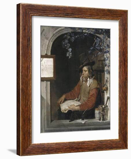 L'Apothicaire, dit aussi le Chimiste-Gabriel Metsu-Framed Giclee Print