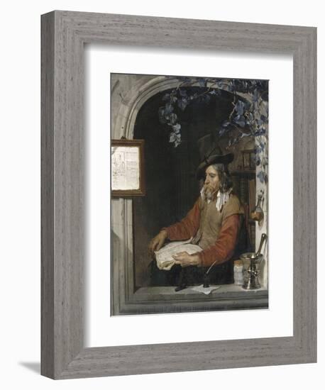 L'Apothicaire, dit aussi le Chimiste-Gabriel Metsu-Framed Giclee Print