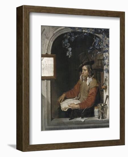 L'Apothicaire, dit aussi le Chimiste-Gabriel Metsu-Framed Giclee Print