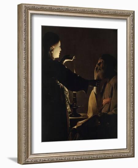 L'Apparition de l'ange à saint Joseph, dit aussi Le Songe de saint Joseph-Georges de La Tour-Framed Giclee Print