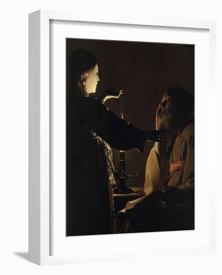 L'Apparition de l'ange à saint Joseph, dit aussi Le Songe de saint Joseph-Georges de La Tour-Framed Giclee Print