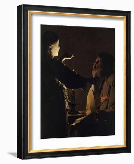 L'Apparition de l'ange à saint Joseph, dit aussi Le Songe de saint Joseph-Georges de La Tour-Framed Giclee Print