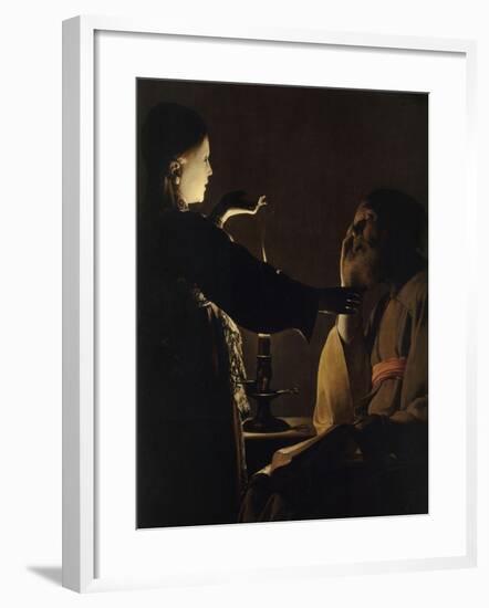 L'Apparition de l'ange à saint Joseph, dit aussi Le Songe de saint Joseph-Georges de La Tour-Framed Giclee Print