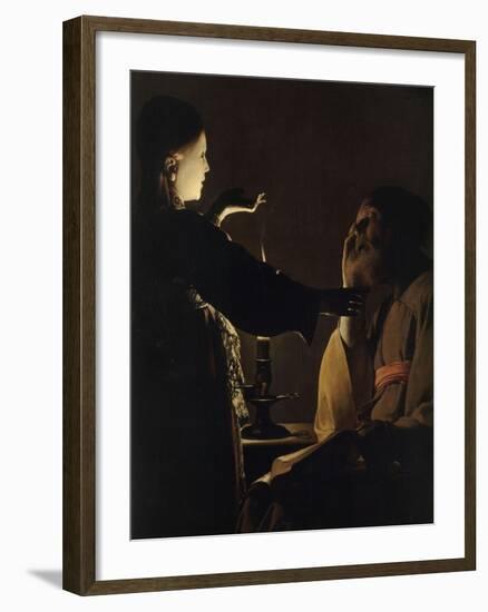 L'Apparition de l'ange à saint Joseph, dit aussi Le Songe de saint Joseph-Georges de La Tour-Framed Giclee Print