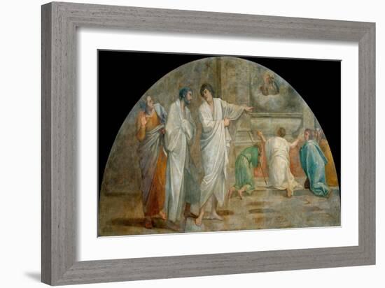 L'apparition De Saint Diego D'alcala (1400-1463) Au Dessus De Son Tombeau (Apparition of Saint Dida-Annibale Carracci-Framed Giclee Print