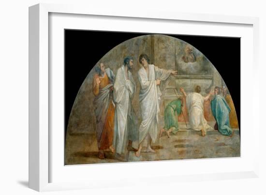 L'apparition De Saint Diego D'alcala (1400-1463) Au Dessus De Son Tombeau (Apparition of Saint Dida-Annibale Carracci-Framed Giclee Print