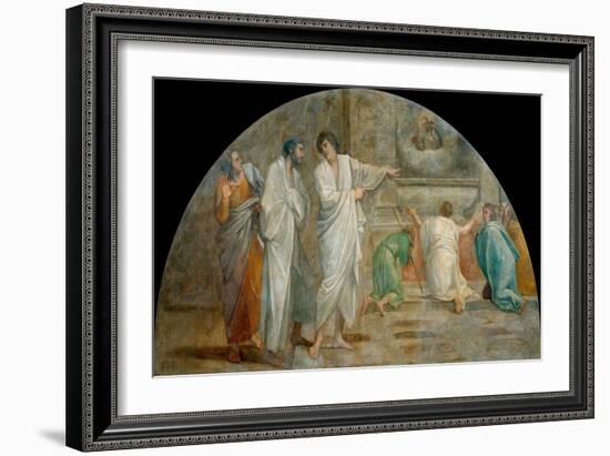 L'apparition De Saint Diego D'alcala (1400-1463) Au Dessus De Son Tombeau (Apparition of Saint Dida-Annibale Carracci-Framed Giclee Print