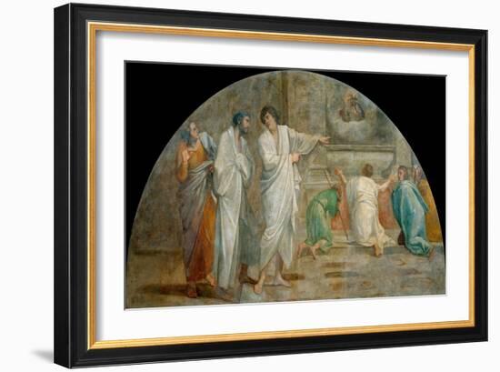 L'apparition De Saint Diego D'alcala (1400-1463) Au Dessus De Son Tombeau (Apparition of Saint Dida-Annibale Carracci-Framed Giclee Print