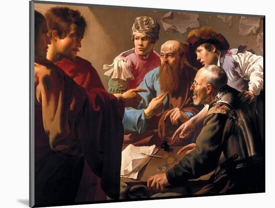 L'appel De Saint Matthieu (Mort En 61) (The Call of Saint Matthew). Represente Assis Au Bureau De L-Hendrick Jansz Terbrugghen-Mounted Giclee Print