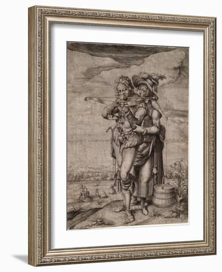 L'arbaletrier Et La Laitiere - the Crossbowman and the Milkmaid - Gheyn, Jacques De, the Younger (J-Jacques II de Gheyn-Framed Giclee Print