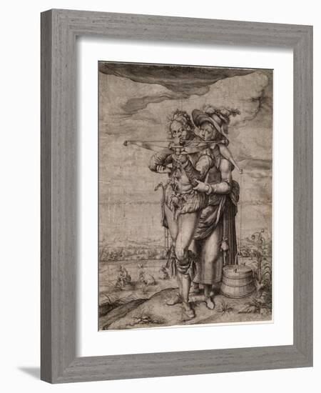 L'arbaletrier Et La Laitiere - the Crossbowman and the Milkmaid - Gheyn, Jacques De, the Younger (J-Jacques II de Gheyn-Framed Giclee Print