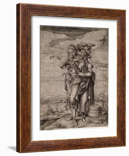 L'arbaletrier Et La Laitiere - the Crossbowman and the Milkmaid - Gheyn, Jacques De, the Younger (J-Jacques II de Gheyn-Framed Giclee Print