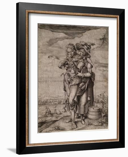 L'arbaletrier Et La Laitiere - the Crossbowman and the Milkmaid - Gheyn, Jacques De, the Younger (J-Jacques II de Gheyn-Framed Giclee Print