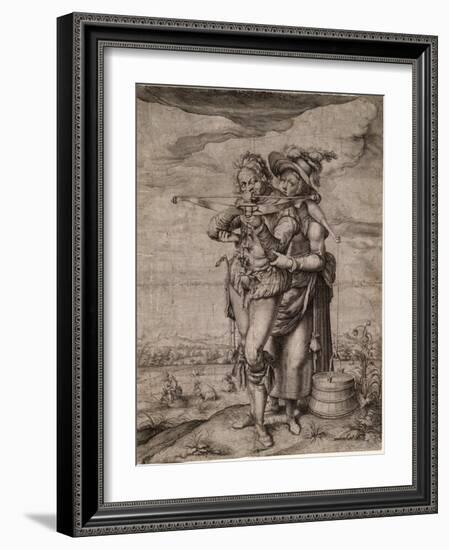 L'arbaletrier Et La Laitiere - the Crossbowman and the Milkmaid - Gheyn, Jacques De, the Younger (J-Jacques II de Gheyn-Framed Giclee Print