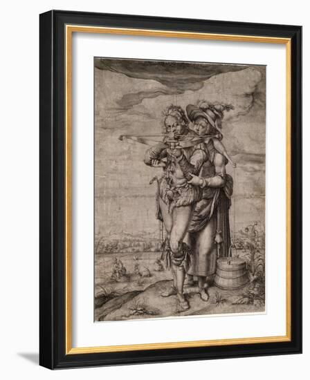 L'arbaletrier Et La Laitiere - the Crossbowman and the Milkmaid - Gheyn, Jacques De, the Younger (J-Jacques II de Gheyn-Framed Giclee Print