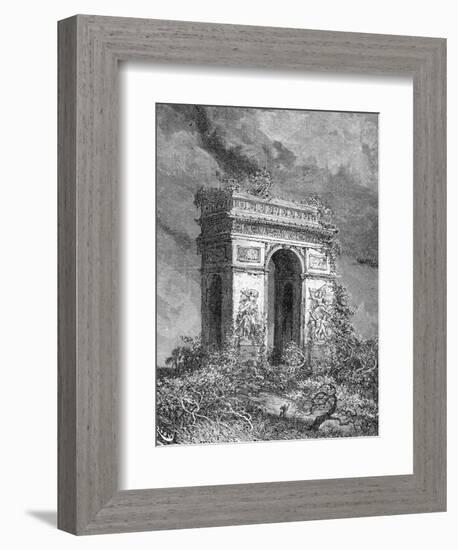 L'Arc De Triomphe as a Ruin, 19th Century-Édouard Riou-Framed Giclee Print