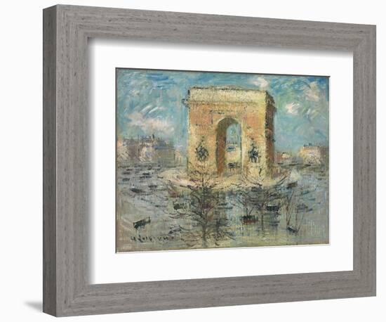 L'arc De Triomphe, La Place De L'etoile, 1929 (Oil on Canvas)-Gustave Loiseau-Framed Giclee Print