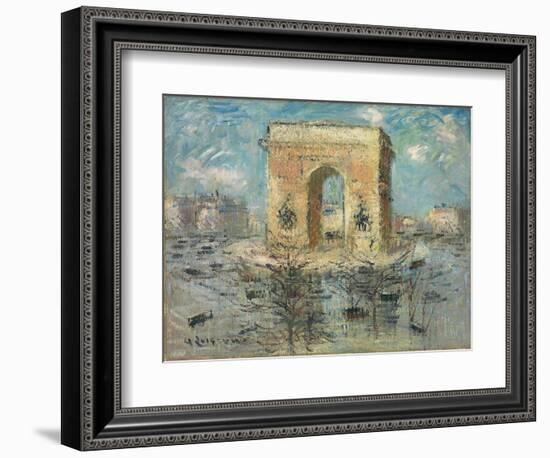 L'arc De Triomphe, La Place De L'etoile, 1929 (Oil on Canvas)-Gustave Loiseau-Framed Giclee Print