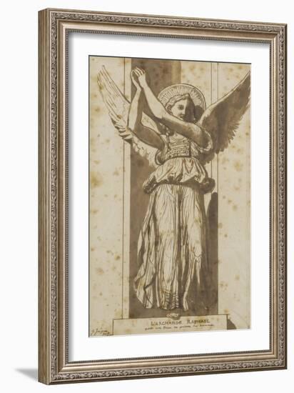 L'archange Raphaël porte vers Dieu les prières des hommes-Jean-Auguste-Dominique Ingres-Framed Giclee Print