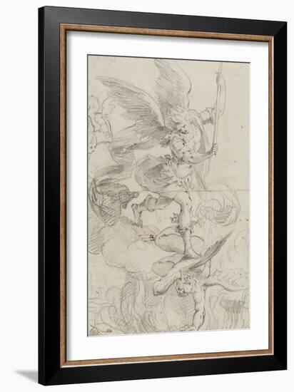 L'archange Saint Michel terrassant le dragon-Domenico Fiasella-Framed Giclee Print