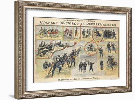 L'armée française à travers les siècles, chasseurs à pied et chasseurs alpins-null-Framed Giclee Print