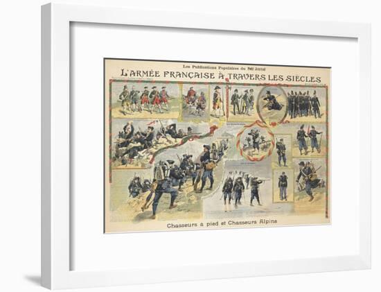 L'armée française à travers les siècles, chasseurs à pied et chasseurs alpins-null-Framed Giclee Print