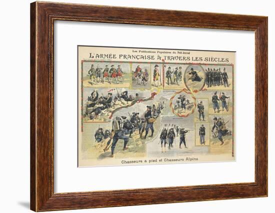 L'armée française à travers les siècles, chasseurs à pied et chasseurs alpins-null-Framed Giclee Print