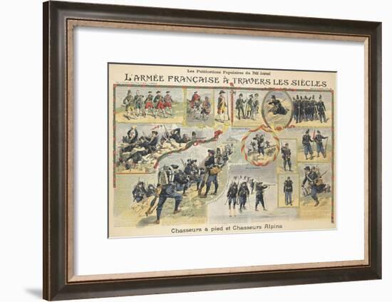 L'armée française à travers les siècles, chasseurs à pied et chasseurs alpins-null-Framed Giclee Print