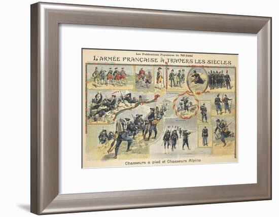 L'armée française à travers les siècles, chasseurs à pied et chasseurs alpins-null-Framed Giclee Print