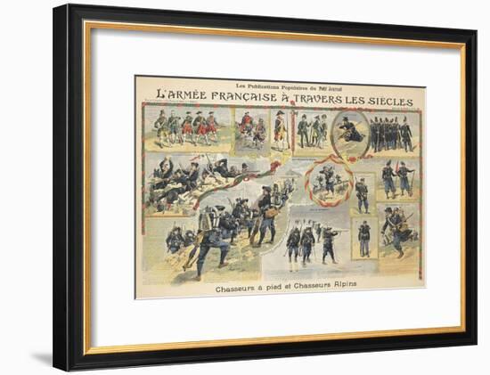 L'armée française à travers les siècles, chasseurs à pied et chasseurs alpins-null-Framed Giclee Print