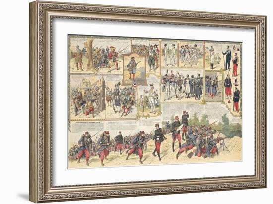 L'armée française à travers les siècles, l'infanterie de ligne-null-Framed Giclee Print