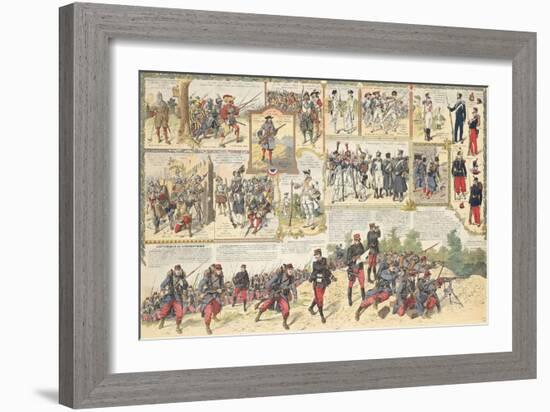 L'armée française à travers les siècles, l'infanterie de ligne-null-Framed Giclee Print