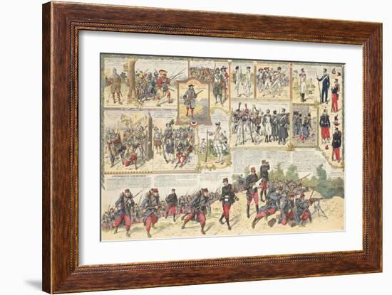 L'armée française à travers les siècles, l'infanterie de ligne-null-Framed Giclee Print