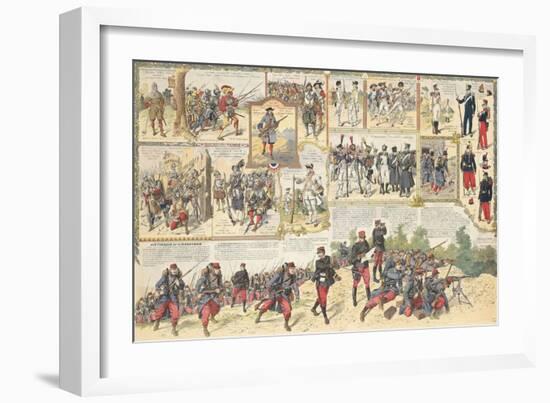 L'armée française à travers les siècles, l'infanterie de ligne-null-Framed Giclee Print