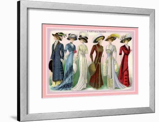 L'Art de la Mode: A Variety of Beautiful Fashions-null-Framed Art Print