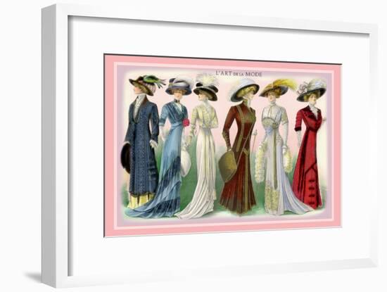 L'Art de la Mode: A Variety of Beautiful Fashions-null-Framed Art Print