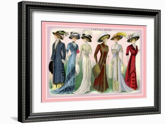 L'Art de la Mode: A Variety of Beautiful Fashions-null-Framed Art Print