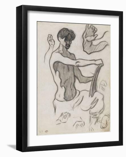 L'artiste dessinant et études de mains-null-Framed Giclee Print