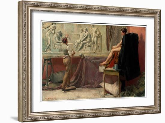 L'atelier Du Sculpteur  (The Sculptor's Studio) Peinture De Tom Roberts (1856-1931) - 1885 - Oil O-Tom Roberts-Framed Giclee Print