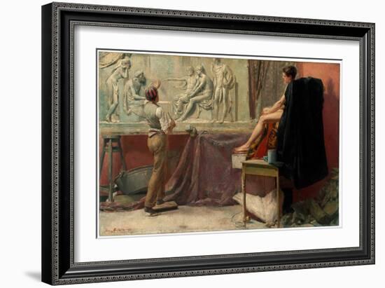 L'atelier Du Sculpteur  (The Sculptor's Studio) Peinture De Tom Roberts (1856-1931) - 1885 - Oil O-Tom Roberts-Framed Giclee Print