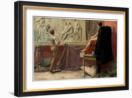 L'atelier Du Sculpteur  (The Sculptor's Studio) Peinture De Tom Roberts (1856-1931) - 1885 - Oil O-Tom Roberts-Framed Giclee Print