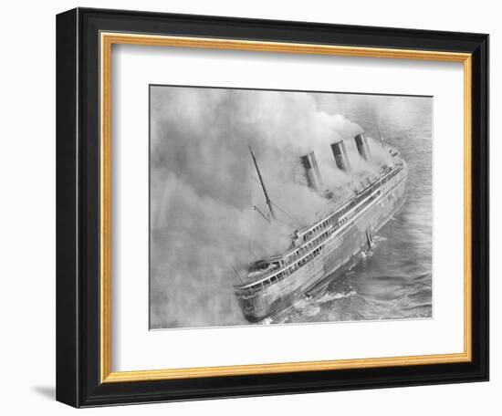 L'Atlantique Aflame Near English Channel-null-Framed Photographic Print